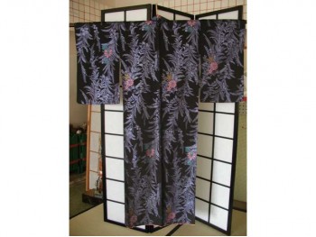 Japansk kimono, silke og sølvlamé